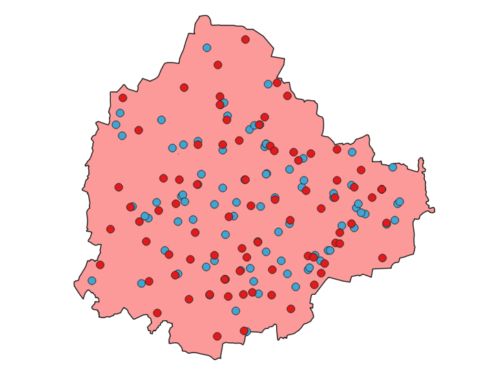 Domino's vs Pizza Hut Store Locations Map